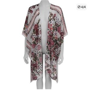 Boho Floral Sheer Kimono Wrap Lightweight Cover Up
